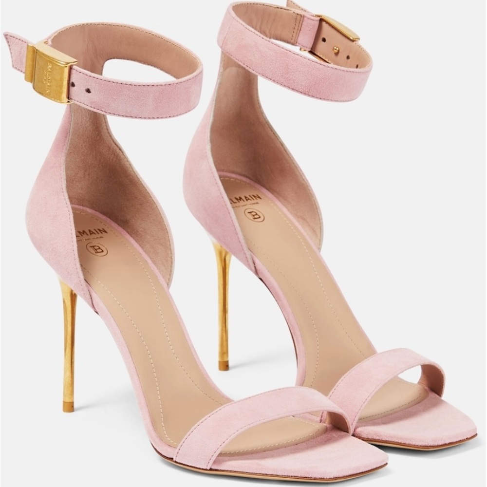 Authentic Balmain Pink Sandal  Heels . NEW ! NEVER WORN
